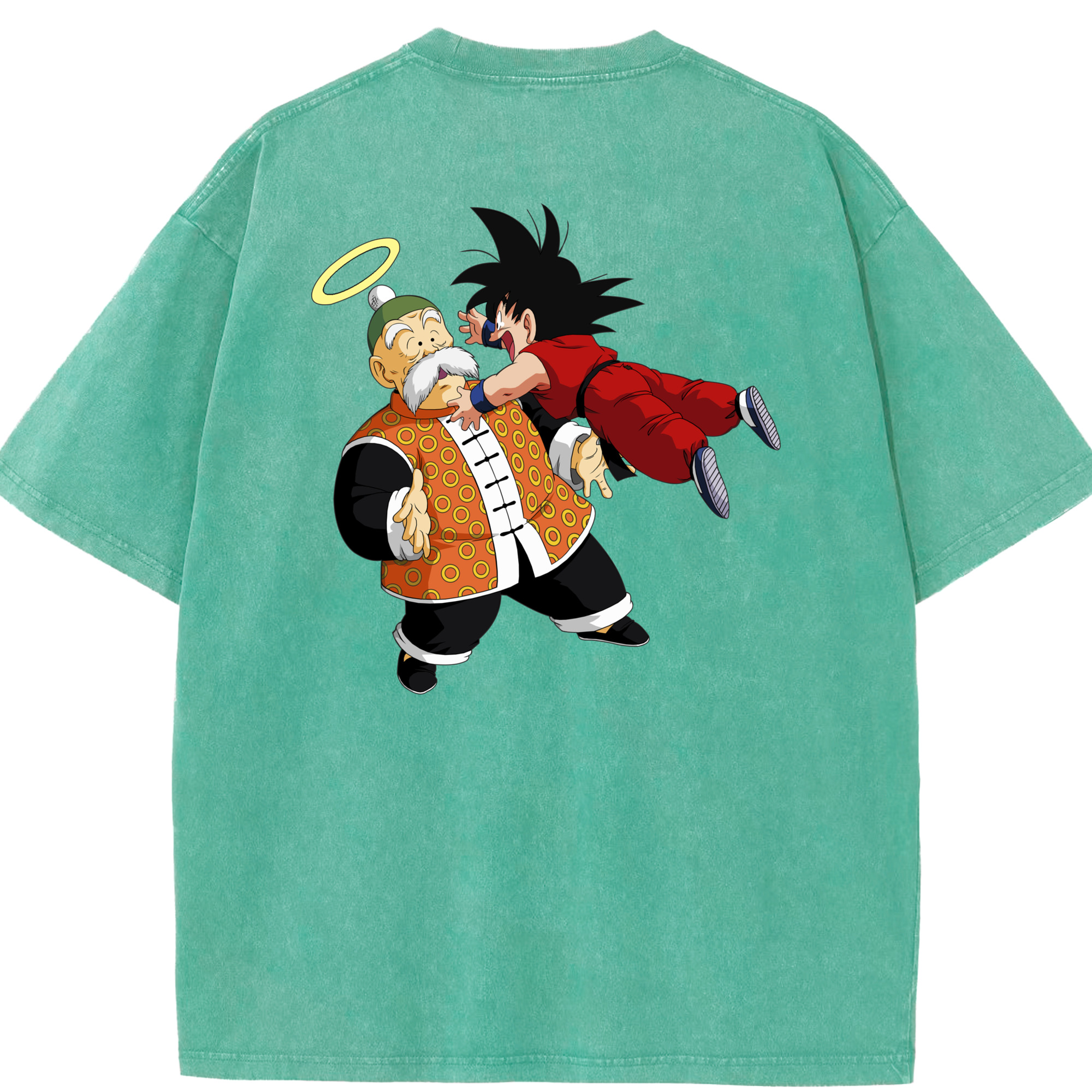 （画像用） ドラゴンボール 孫悟空（そん ごくう）Son Goku カカロット DRAGON BALL Kakarotto 綿100% ヴィンテージ風 半袖Tシャツ（背面プリント）